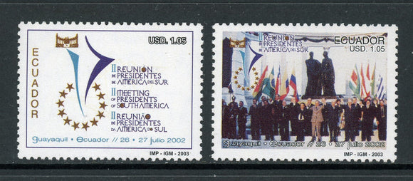 Ecuador Scott #1656a-b MNH Meeting of South American Presidents CV$8+