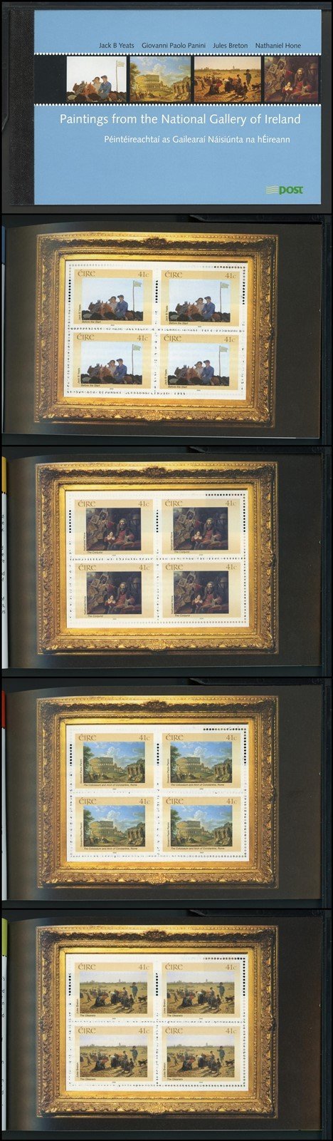 Ireland Scott #1427b MNH BOOKLET of 4 PANES National Gallery ART CV$20+