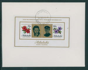 Aitutaki Scott #78a FIRST DAY COVER Princess Anne and Mark Philips Wedding $$