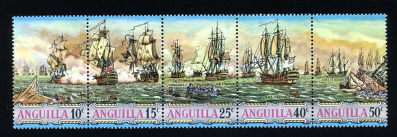 Anguilla Scott #131a MH STRIP of 5 Sailing Ships CV$8+