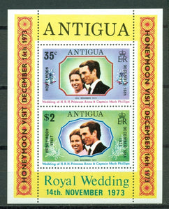 Antigua Scott #324a MNH S/S OVPT Princess Anne and Mark Philips Wedding $$