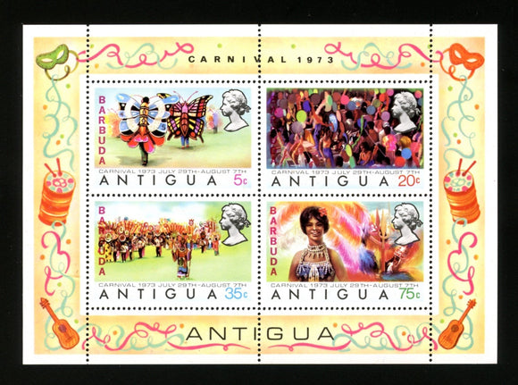 Barbuda Scott #108 MNH S/S OVPT Carnival 1973 $$