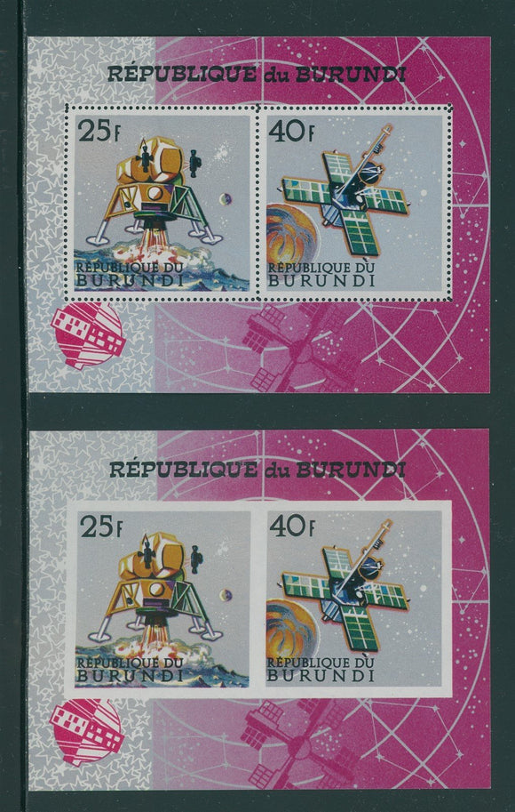 Burundi note after Scott #239 MNH S/S USA Russian Space PERF/IMPERF CV$8+