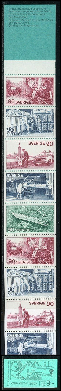 Sweden Scott #1133a MNH BOOKLET of 10 Emergency Services CV$7+
