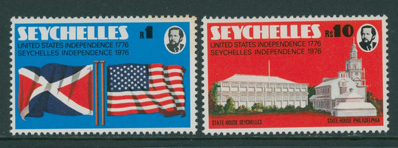 Seychelles Scott #351-352 MNH US Bicentennial Flag $$