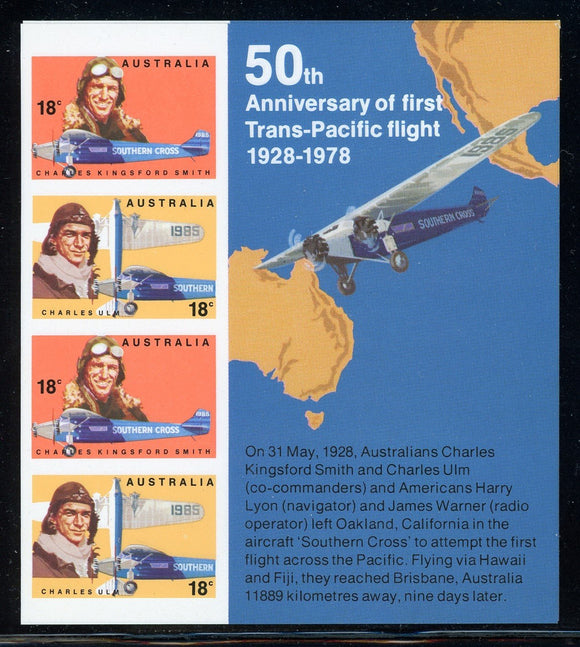 Australia Scott #675a MNH S/S 50th ANN Trans-Pacific Flight CV$2+