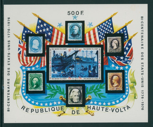 Burkina Faso Scott #358 MNH S/S US Bicentennial Stamps CV$7+