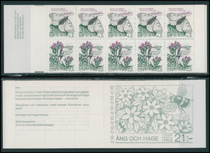 Sweden Scott #1624a MNH BOOKLET of 10 Flowers and Butterflies FAUNA 1987 CV$7+