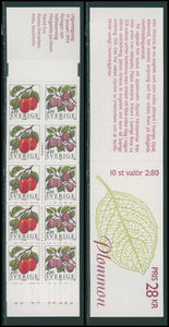 Sweden Scott #1998b MNH BOOKLET of 10 Fruit 2.8k FLORA CV$11+