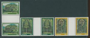 Malaysia Scott #230-232 MNH GUTTER PAIRS Trees FLORA $$