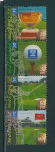 Malaysia Specialized Scott #458-461-3 MNH STRIP World Cup Golf P14¼X14LX13R $$