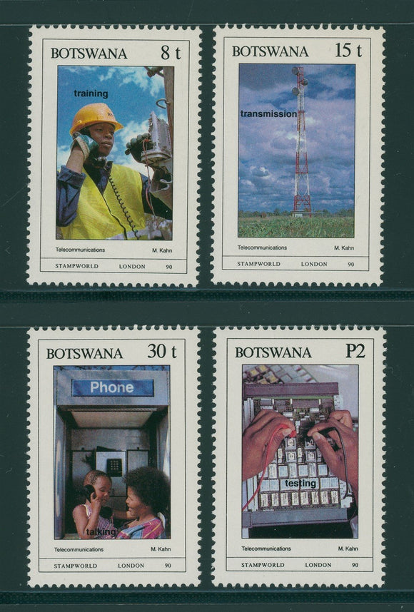 Botswana Scott #472-475 MNH Stamp World London '90 Communications CV$8+