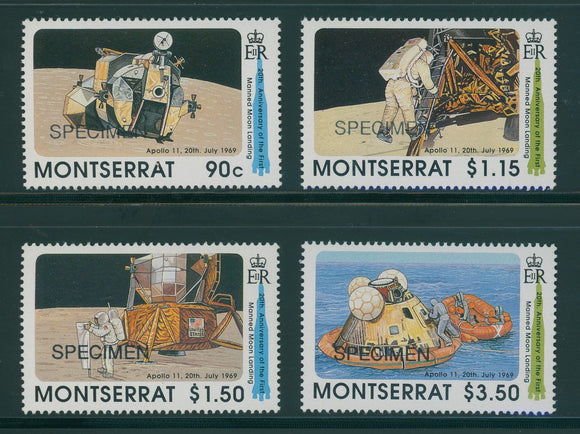 Montserrat Scott #726-729 MNH SPECIMEN Apollo 11 20th ANN $$