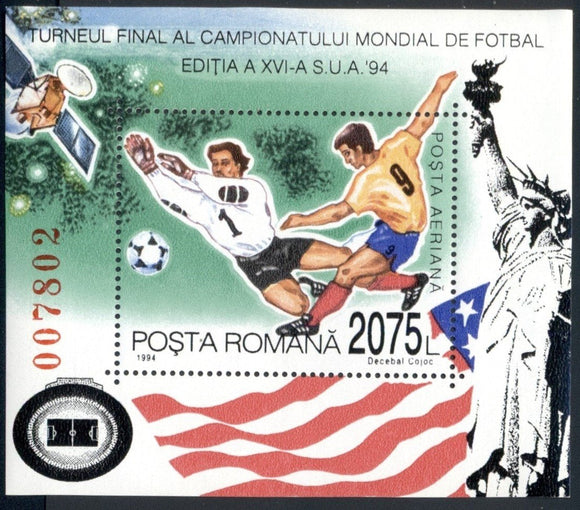 Romania Scott #3929 MNH S/S WORLD CUP 1990 Italy Soccer CV$3+