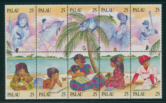Palau Scott #220 MNH BLOCK of 10 Children Literacy CV$4+