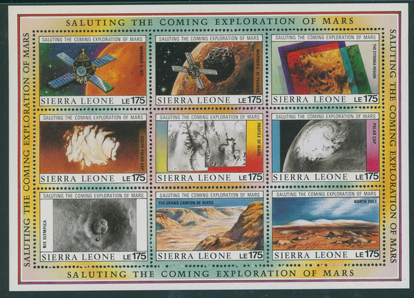 Sierra Leone Scott #1168 MNH SHEET of 9 Mars Exploration CV$20+