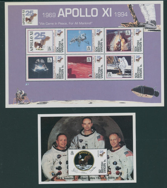 Virgin Islands Scott #800-801 MNH S/S Apollo XI 25th ANN CV$29+