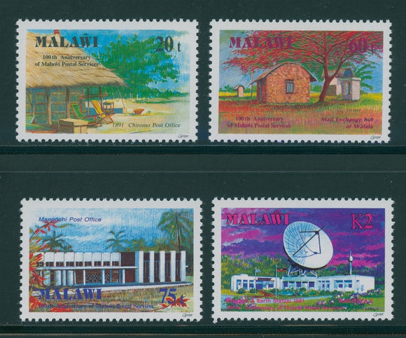 Malawi Scott #586-589 MNH Postal Service 100th ANN CV$16+