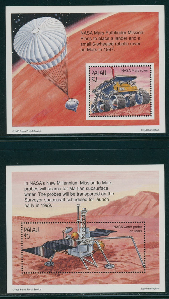 Palau Scott #411-412 MNH S/S NASA Exploration of Mars CV$12+
