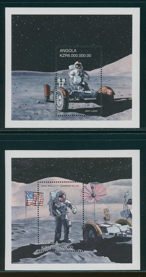 Angola Scott #1111-1112 MNH S/S Astronauts Exploring Moon CV$8+