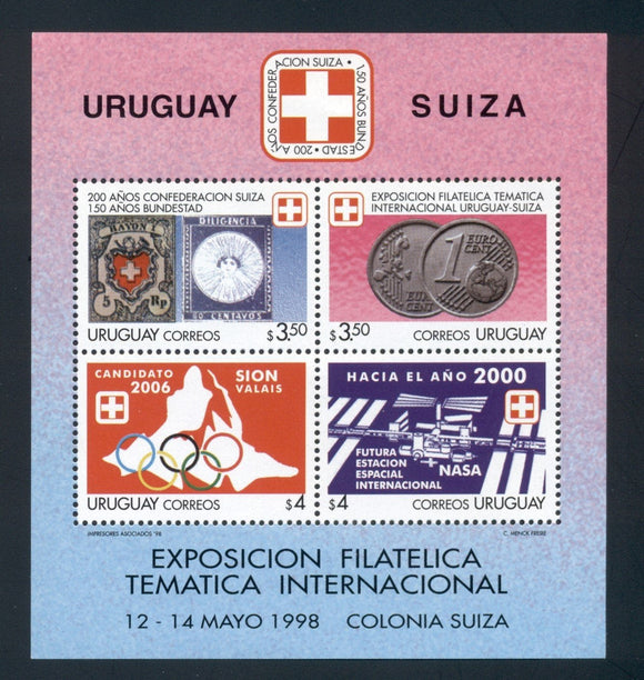 Uruguay Scott #1722 MNH S/S Philatelic EXPO '98 CV$8+