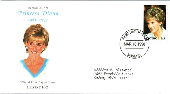Princess Diana Memorial First Day Cover FDC - LESOTHO - SEE SCAN $$$