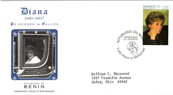 Princess Diana Memorial First Day Cover FDC - BENIN - SEE SCAN $$$
