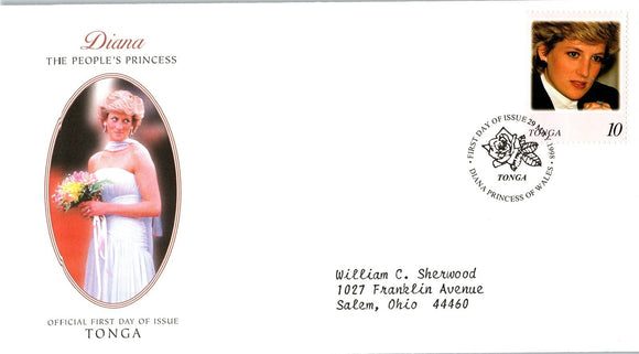Princess Diana Memorial First Day Cover FDC - TONGA - SEE SCAN $$$