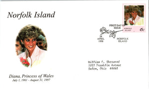 Princess Diana Memorial First Day Cover FDC - NORFOLK ISLAND - SEE SCAN $$$