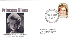 Princess Diana Memorial First Day Cover FDC - CENTRAL AFRICAN REPUBLIC - $$$