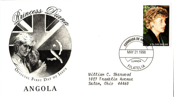 Princess Diana Memorial First Day Cover FDC - ANGOLA - SEE SCAN $$$