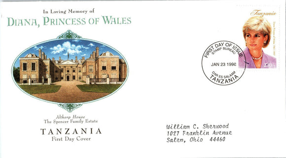 Princess Diana Memorial First Day Cover FDC - TANZANIA - SEE SCAN $$$