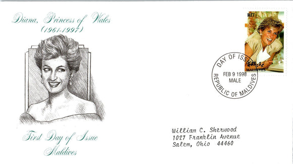 Princess Diana Memorial First Day Cover FDC - MALDIVES - SEE SCAN $$$