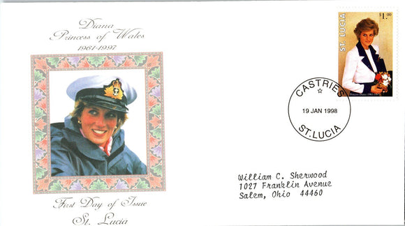 Princess Diana Memorial First Day Cover FDC - ST. LUCIA - SEE SCAN $$$