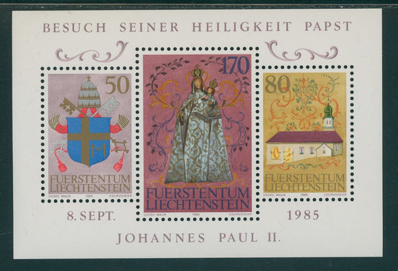 Liechtenstein Scott #816 MNH S/S State Visit of Pope John Paul II CV$3+