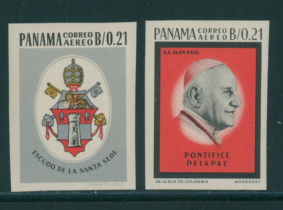Panama note after Scott #C331-C332 IMPERF MNH Pope John XXIII CV$20+
