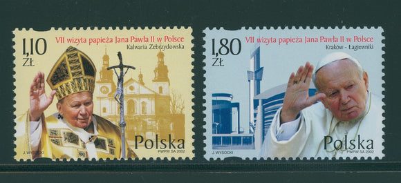 Poland Scott #3647-3648 MNH 7th Visit of Pope John Paul II to Poland $$