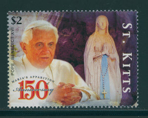 St. Kitts Scott #717 MNH Visit of Pope Benedict to Lourdes $$ os1