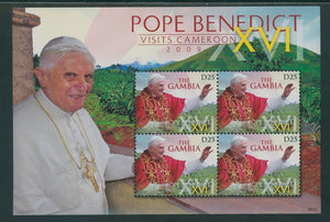 Gambia Scott #3192 MNH S/S Pope Benedict XVI Visits Cameroon CV$9+