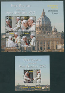 Gambia Scott #3648-3649 MNH SHEETS Pope Francis and Pope Benedict XVI CV$17+