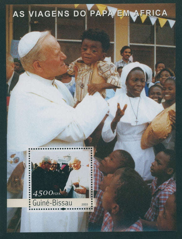 Guinea-Bissau OS #34 MNH S/S 2003 Travels of Pope John Paul II in Africa $$