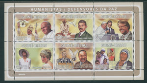 Guinea-Bissau OS #41 MNH S/S Pope, MLK, Princess Diana, Gandhi, et. al. $$