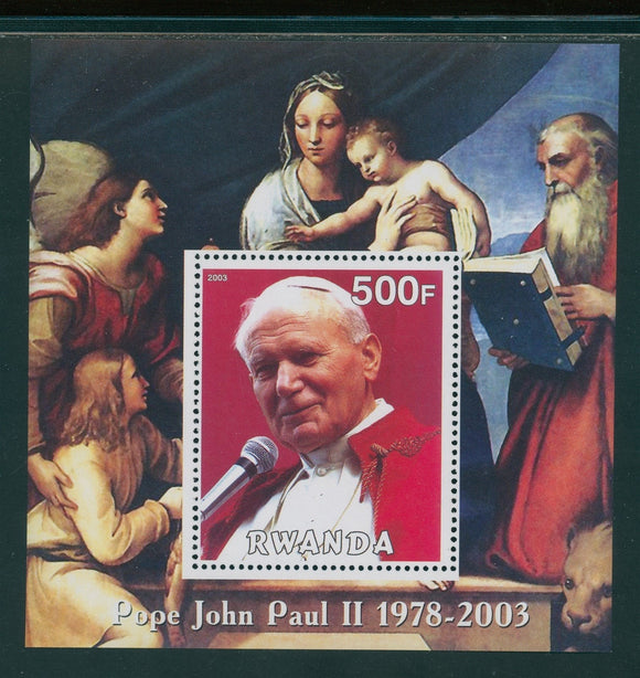 Rwanda OS #7 MNH S/S Pontificate of John Paul II 25th ANN $$