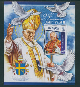 Solomon Islands Scott #1798 MNH S/S Birth of John Paul II 95th ANN $40 CV$11+