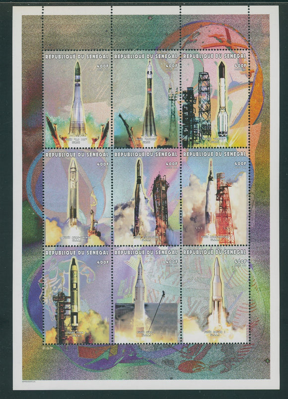 Senegal Scott #1390 MNH SHEET of 9 Rockets CV$15+
