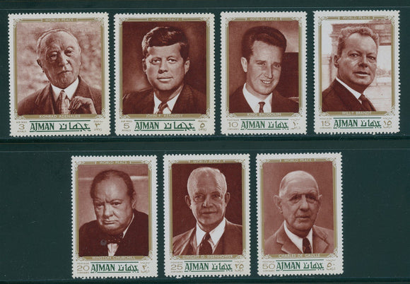 Ajman OS #28 MNH Leaders of the 20th Century JFK, Churchill $$