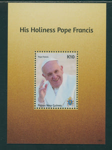 Papua New Guinea Scott #1757 MNH S/S His Holiness Pope Francis CV$8+