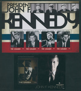 Gambia Scott #3382-3383 MNH S/S John F. Kennedy JFK 50th Inauguration ANN CV$12+