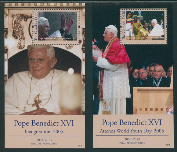 Gambia Scott #3509-3510 MNH S/S Pope Benedict XVI CV$13+