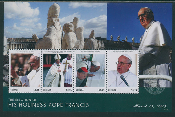 Grenada Scott #3898 MNH SHEET of 4 Election of Pope Francis CV$9+